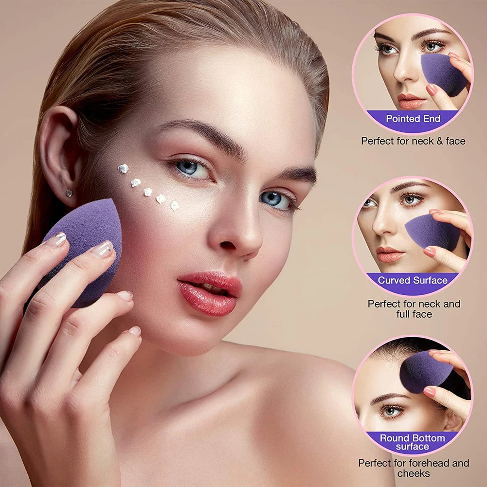1/4 pc Makeup Sponge Blender with Box - Perfect for Foundation, Powder, and Blush Application